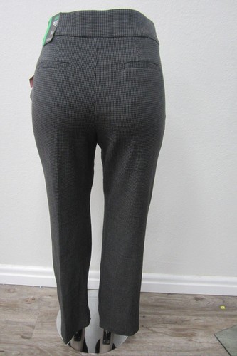 Womens Black Houndstooth Dress Pants 