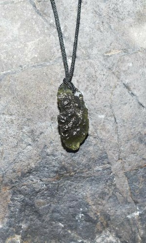 Moldavite Pendant , Tektite Green 