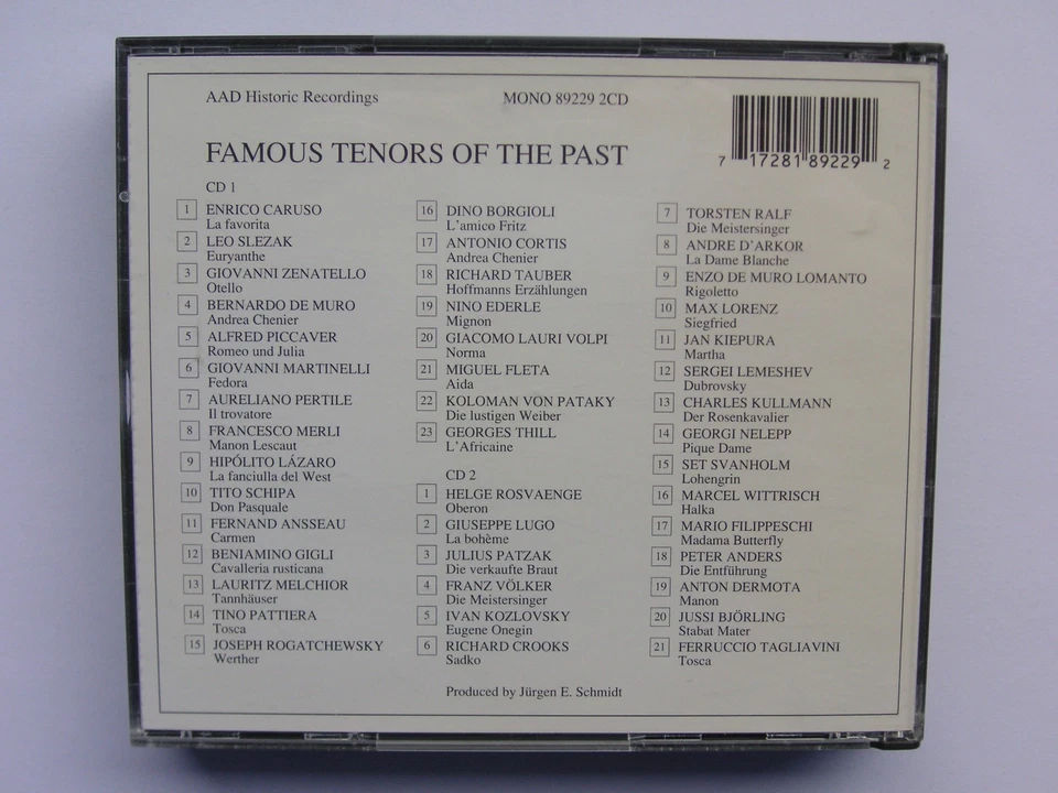 Famous Tenors of the Past * Preiser Records 2 CD s * 1906 - 1947 - Bild 2 von 4