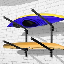 2 Levels Kayak Storage Rack, Heavy Duty Freestanding Sup Storage Stand for Ou...