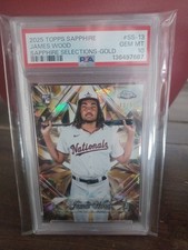2025 Topps Chrome Sapphire Sapphire Selections Gold James Wood /50 PSA 10