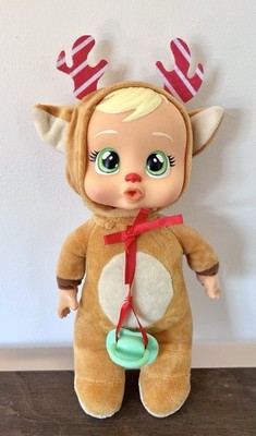 Cry Babies Tiny Cuddles Christmas RUTHY Reindeer pacifier 12'' doll