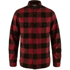 Fjallraven Ovik Heavy Flannel Men's Shirt, Red-Black, Small