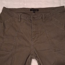 Banana Republic Women s Brown Solid Utility Pants Flat Front Pockets