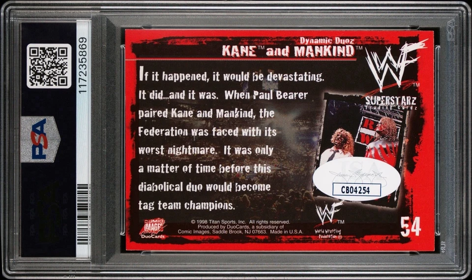 MANKIND & KANE PSA 6 DUAL AUTO 7 1998 COMIC IMAGES WWF SUPERSTARZ SIGNED POP 1 - Image 2 of 4