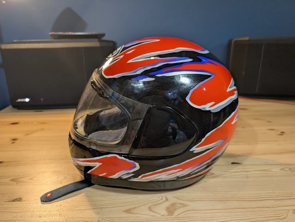 Vintage Arai Signet/s Motorcycle Helmet Medium 7 - 7 1/8 Inch Bold Graphics 57cm - Image 3 of 4