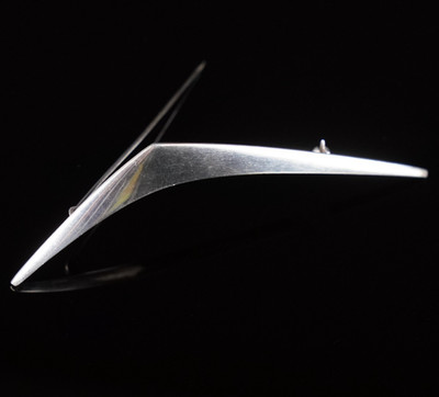 Eigil Jensen Anton Michelsen Sterling Silver Boomerang Brooch Pin
