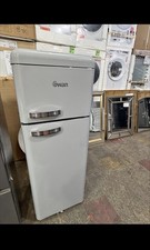 Image of retro swan-150cm -70/30 small grey fridge freezer-208l-fast freeze- ex display