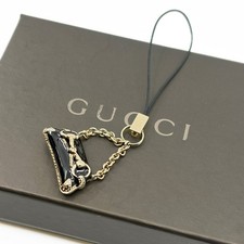 Mini breloque pour téléphone Gucci Horsebit en émail noir avec boîte