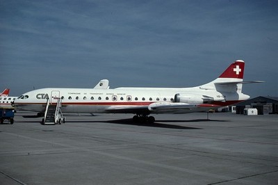 CTA, Caravelle, HB-ICN, Flugzeugdia