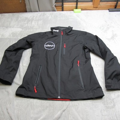 Helly Hansen Jacket Women Medium Black Full Zip Waterproof Wind Ski Pockets LOGO