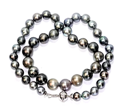 Kette Perlen Diamanten Tahiti Diamanten 0,36 750/18K 55 cm lang 93 Gramm - Bild 1 von 4
