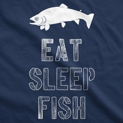 Youth Eat Sleep Fish T Shirt Funny Fishing Tee Cool Graphic Fun Crazy for Kids - Picture 2 of 7