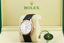 Rolex Cellini Date 39mm, Silver Guilloche Dial - 18kt Rose Gold on Strap, 50515 2