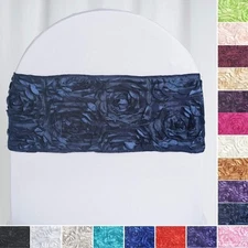 30 Satin Rosettes Stretchable Spandex Chair Sashes Party Wedding Decorations