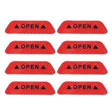 Door Open Warning Reflective Stickers, 8Pcs Reflective Decals, Red