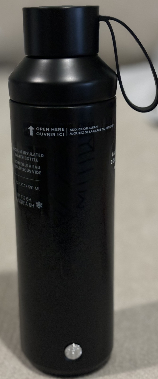 New Starbucks Las Vegas 20oz Black Stainless Steel Vacuum Insulated Water Bottle