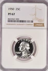 1950 Washington Quarter Proof NGC PF 67 PR67 Gem Silver Coin 25C