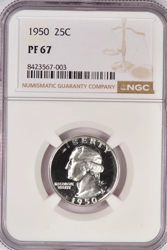 1950 Washington Quarter Proof NGC PF 67 PR67 Gem Silver Coin 25C