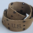 Vintage WW2 era USGI Army M1936 Webbed Pistol Equipment Belt Khaki Military