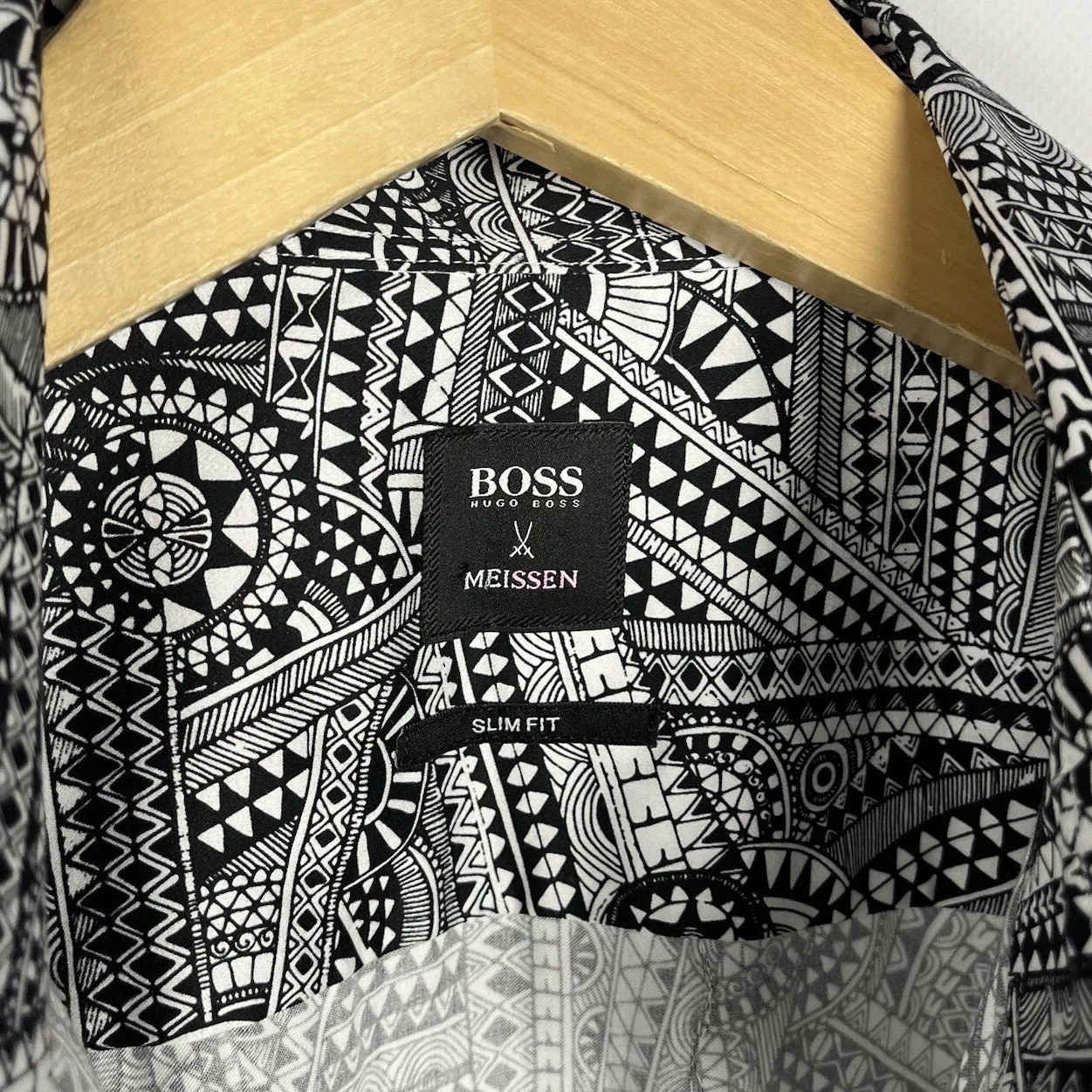 Hugo Boss Meissen Capsule Collection Abstract Long Sleeve Button Up Shirt Medium image 3