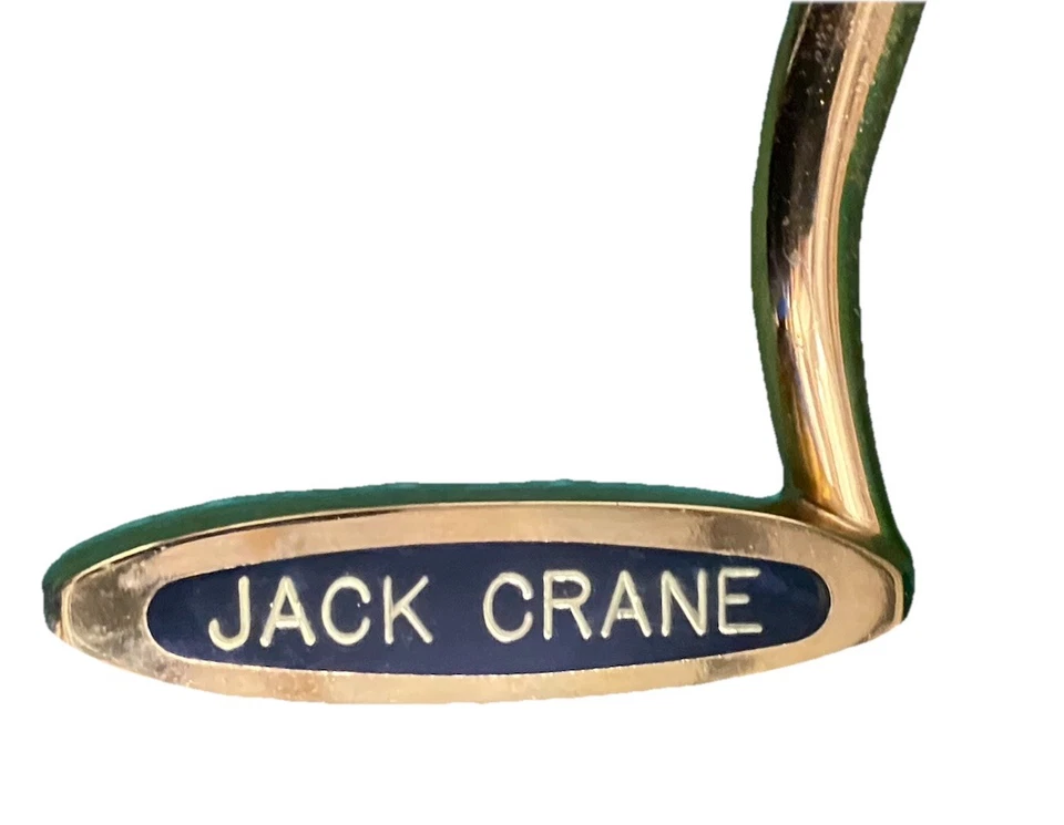 Grúa Jack enchapada en oro 24k conmemorativa Mid-Mallet Putter 35 agarre de cuero diestro alto Foto 2 de 4