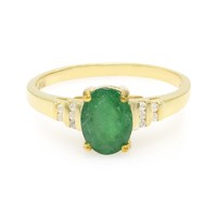 Cavill Ring Bahia 0,96Ct Smaragd Oval Vergoldet Sterlingsilber Damen-