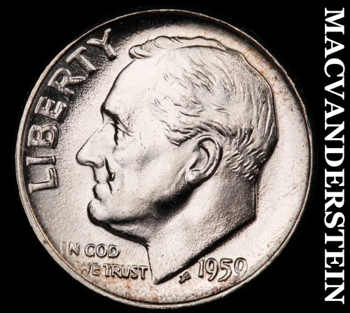 1959 Roosevelt Dime- Silver- Choice Gem Brilliant Uncirculated Luster #J3347