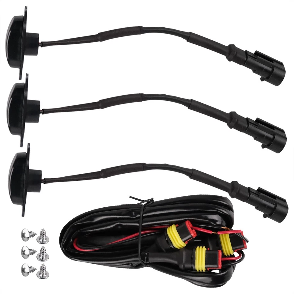 3× LED Front Grille Lights For 2004-2019 Ford F-150 F250 F350 Raptor Smoked Lens Foto 2 de 4