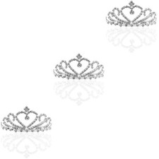  3 Pieces Bridal Hair Band Crystal Rhinestone Headband Crown Tiara