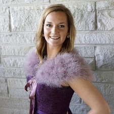 Amethyst Feather Flapper Capelet - 1920's - 1970's - Costume Accessory