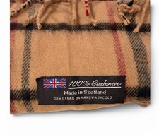 Beautiful Scottish 100 Cashmere Scarf From Scotland Tartan Plaid 12x68 Fringe