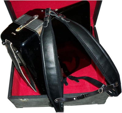 Black Genuine Leather Super Wide Thick Comfortable 96 120 BASS Accordion Shoulde