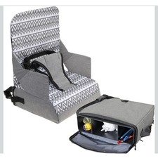 Dreambaby Grab n Go Booster Seat Gray Chevron Travel High Chair Storage Bag