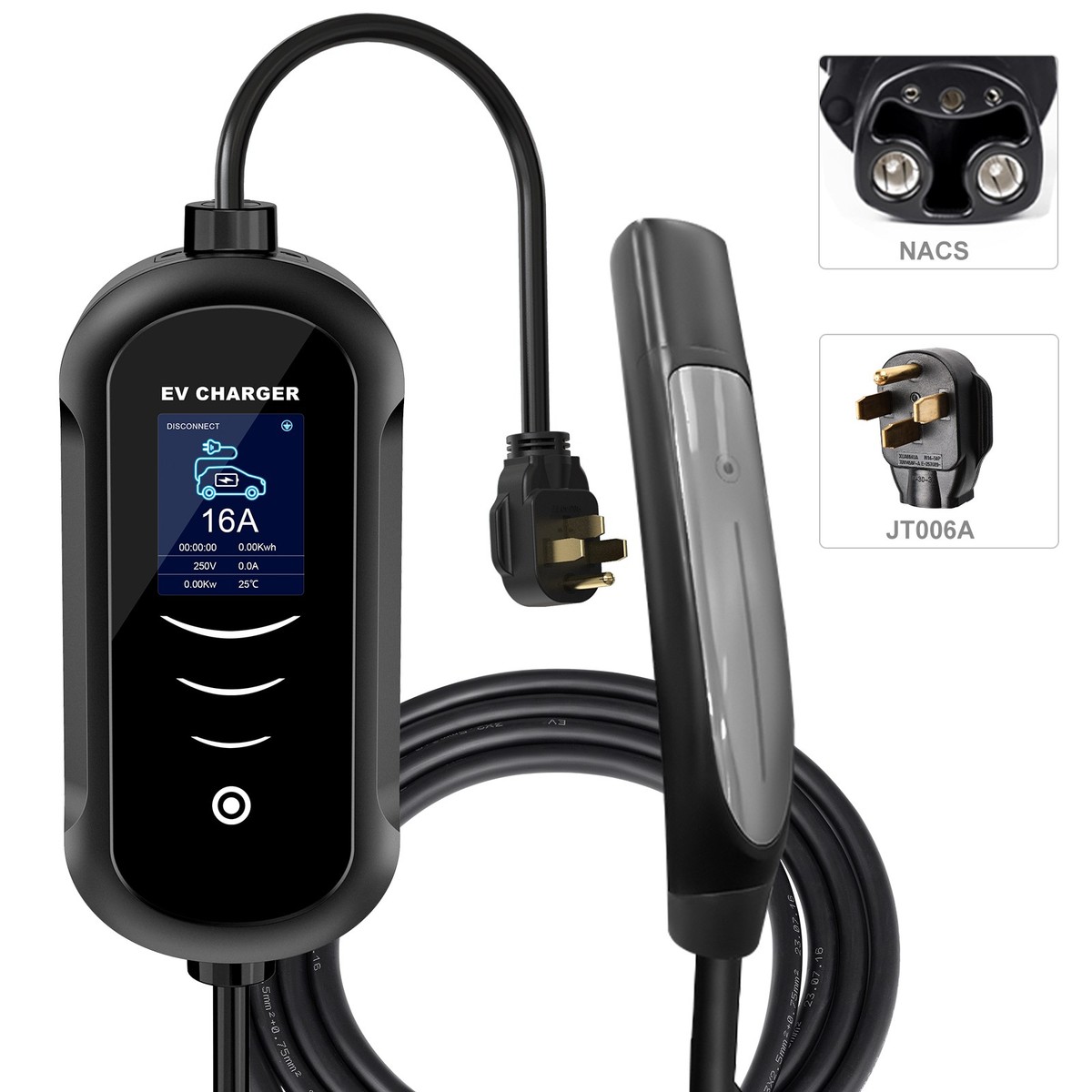 Caricabatterie Ev livello 2 per Tesla, caricabatterie NACS Ev Caricabatterie Ev livello 2 per Tesla, caricabatterie NACS Ev