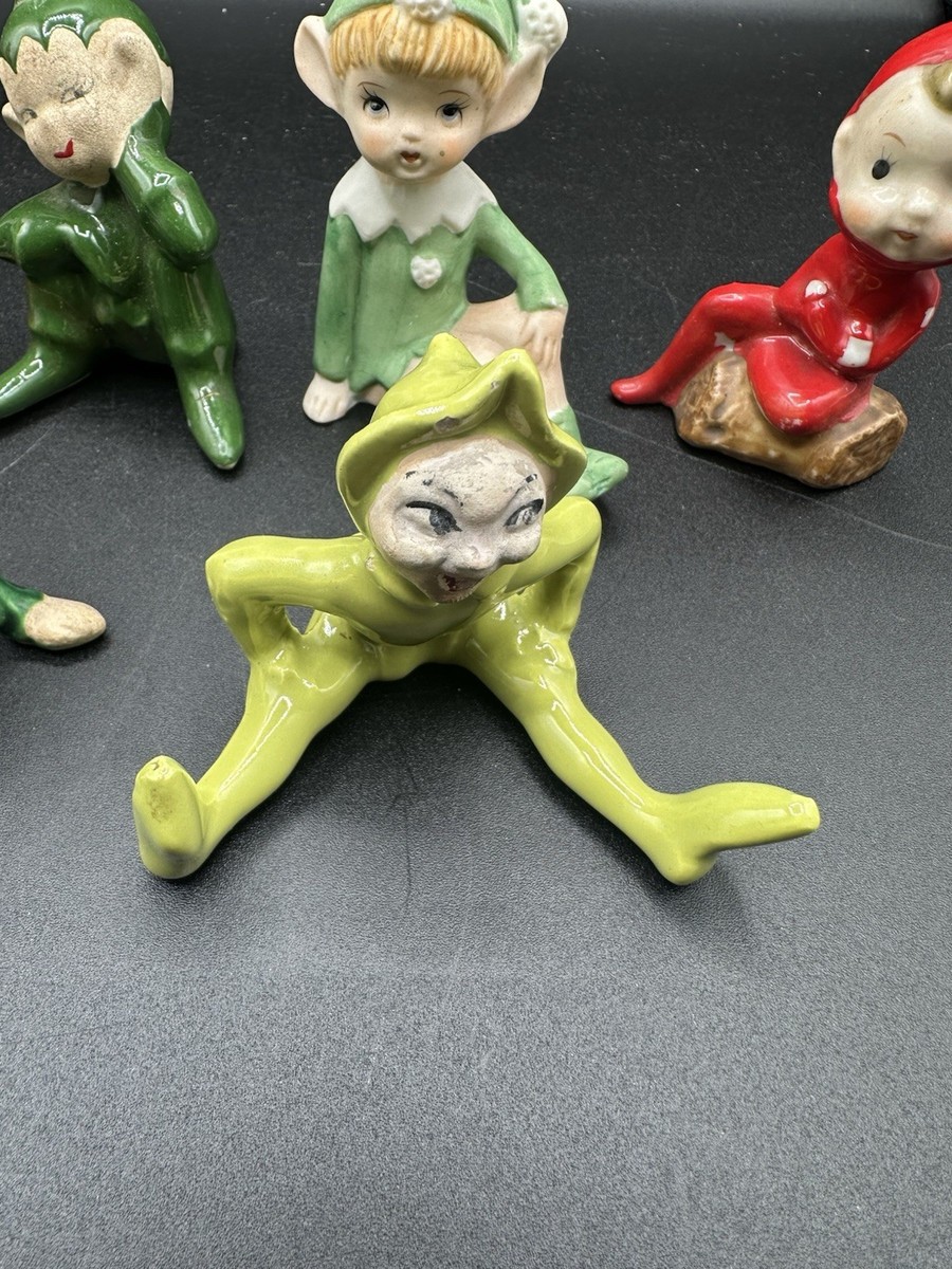 Lot of 8 Elf & Pixie Elves Figurines Mid Century 1950's Vintage | eBay