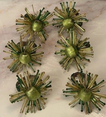 Bodum Vintage Art Deco Table Napkin Rings Green Sage  Metropolis  Set Of 6