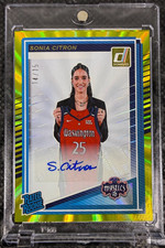 Sonia Citron 2025 WNBA Donruss Rated Rookie Yellow Laser Autograph /15 #87 WASH
