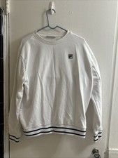 Vintage 90s Fila Crewneck Sweatshirt White Size 2XL Unisex FREE SHIP