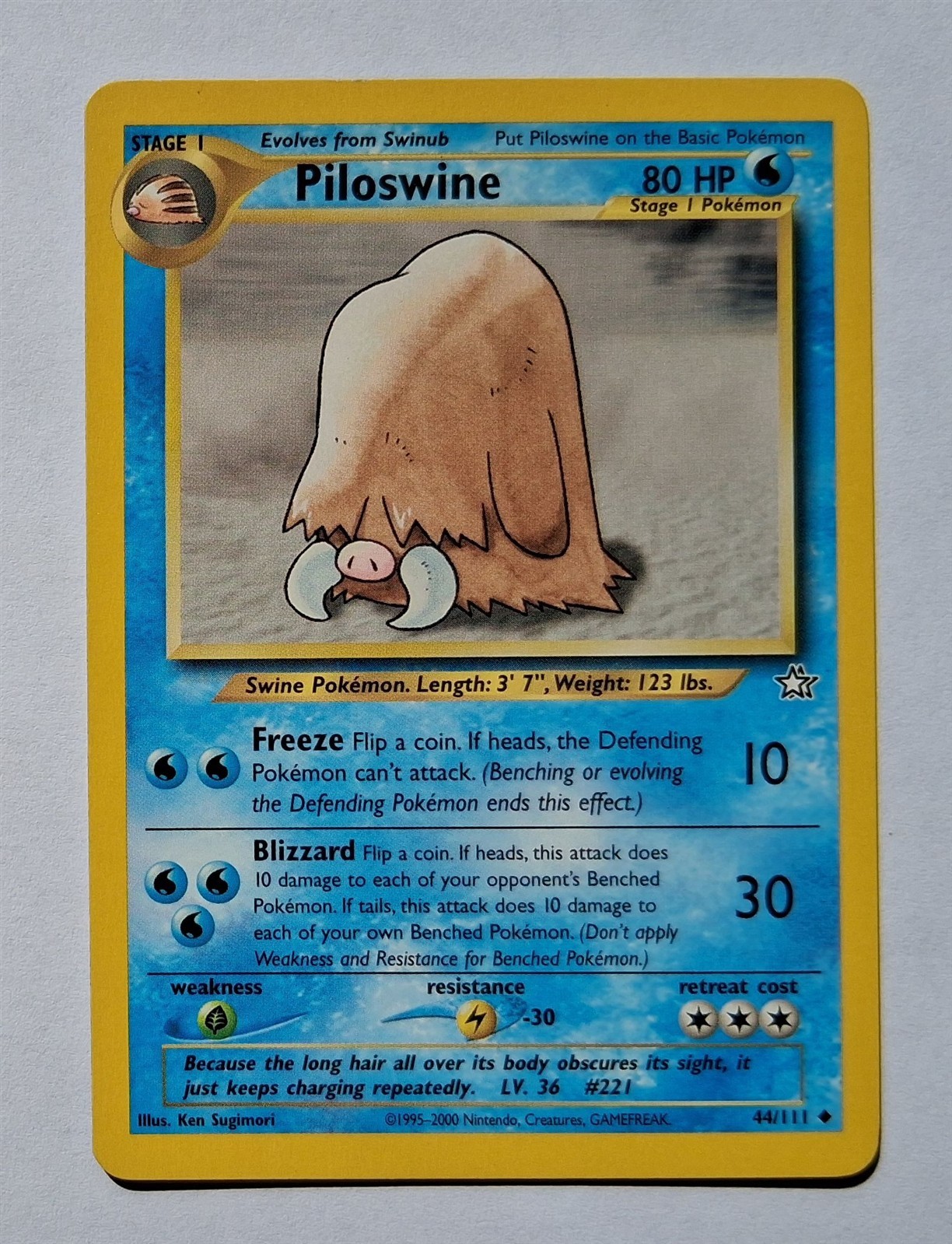 Pokemon - Piloswine - Neo Genesis 44/111 - Uncommon - NM
