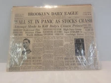 "TIME-LINE SOUVENIRS PRESENTS THE PAST" WALL STREET STOCK CRASH-- Brooklyn Daily