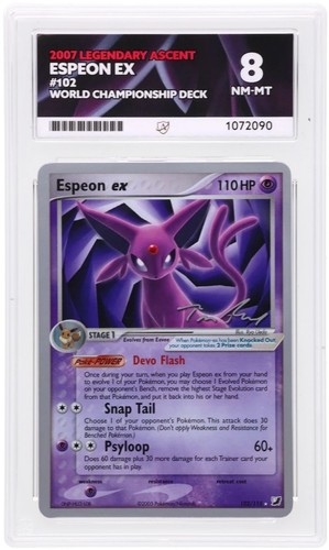 Espeon ex 102/115 (Tom Roos) ACE 8 POP 2 EX Unseen Forces Graded Pokemon Card