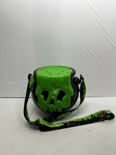 Disney Parks Halloween Light Up Green Poison Apple Cauldron Popcorn Bucket 
