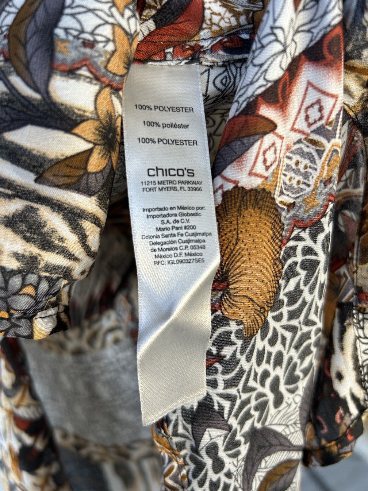 Chico’s Patchwork Print Boho Chic Mixed Media But… - image 5