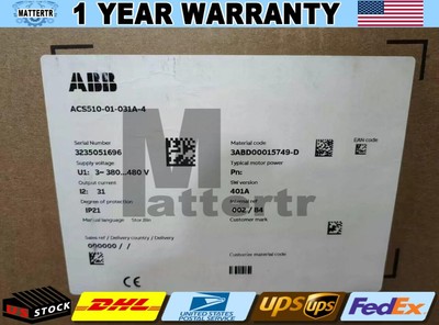 ACS510-01-031A-4 brand new ABB frequency converter with box No Keypad