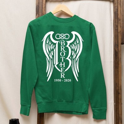Personalised In Loving Memory Brother Sweatshirt Angel Wings Memorial Gift