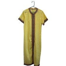 Vintage 70s Embroidered Boho Striped Caftan 1970s Hippie Kaftan