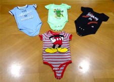 4 PIECE BUNDLE BODYSUITS VARIOUS THEMES BOYS CLOTHES SIZE 18 MONTHS