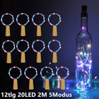 12x Korken mit LED Lichterkette Flaschenbeleuchtung Flaschenlicht Batterie IP65