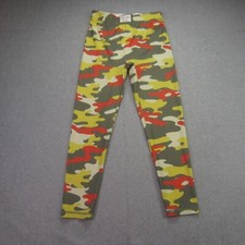 Adam Selman Sport Leggings Womens Medium Yellow Camo Essential Mid Rise Yoga